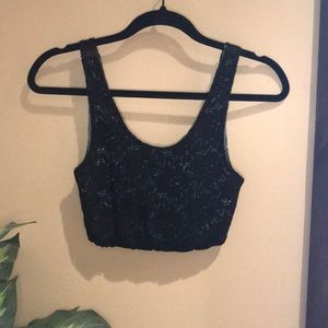 Lace design crop top